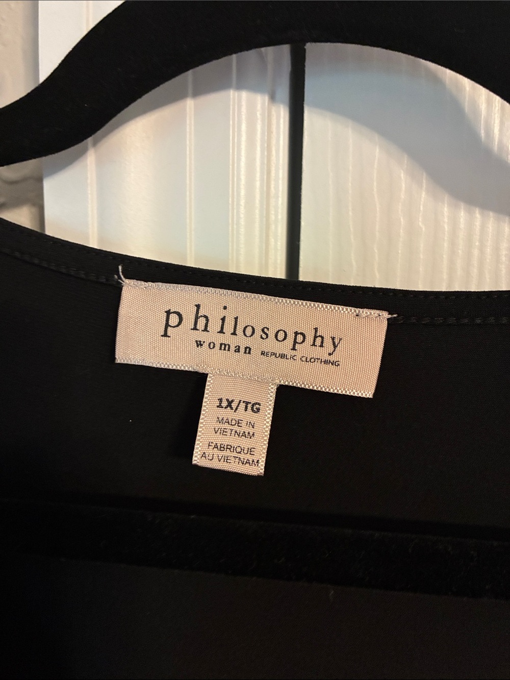 Philosophy Black Short-Sleeve V-Neck Zip Top with Gold Hardware - Picture 2 of 5